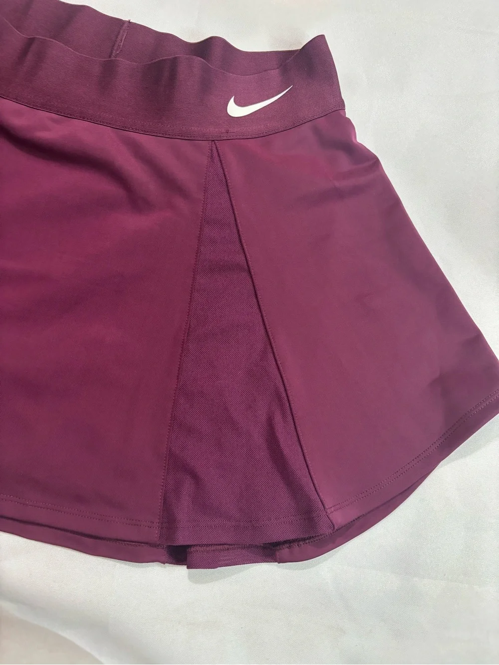 Nike Women's Plum Athletic Skater Skort with White Swoosh Accent